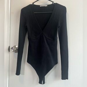 Abercrombie & Fitch Black Ribbed Bodysuit